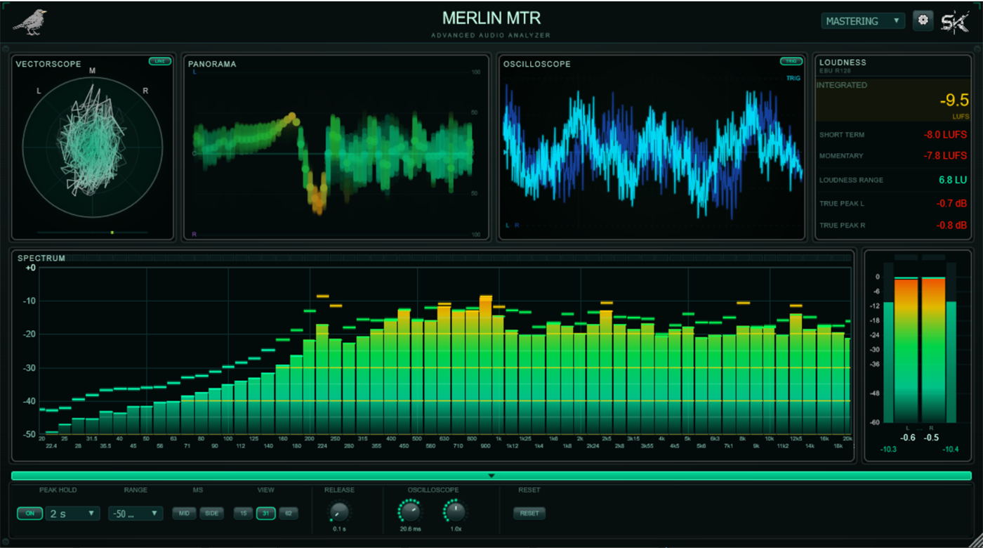Merlin MTR mastering analyzer plugin interface